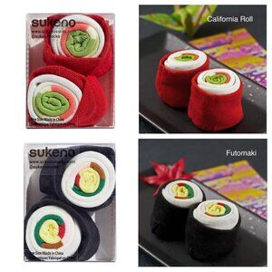 Sukeno 2 pairs of Sushi Socks, Novelty Gift for Men or Women